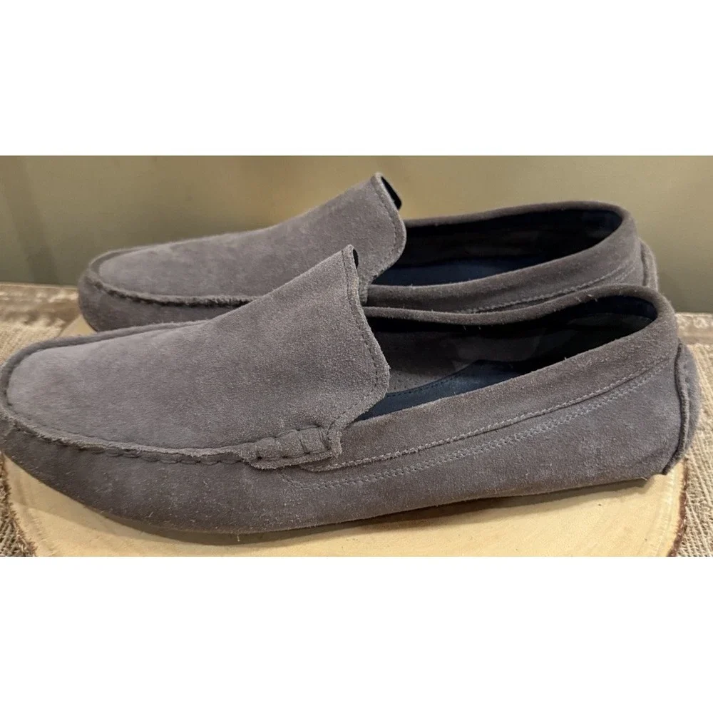 Cole Haan‎ Shoes Grand OS Loafer Driving Moccasins Natural Suede Sz 11.5 M Grey